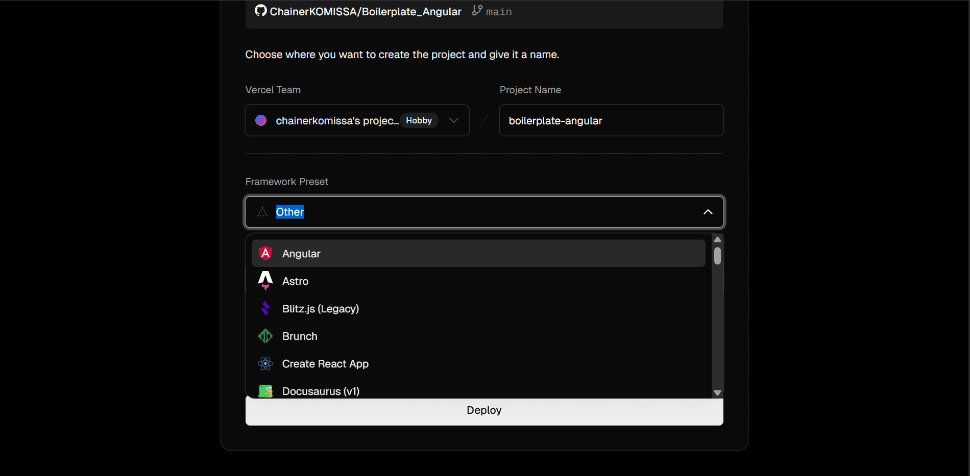 Déploiement en cours
