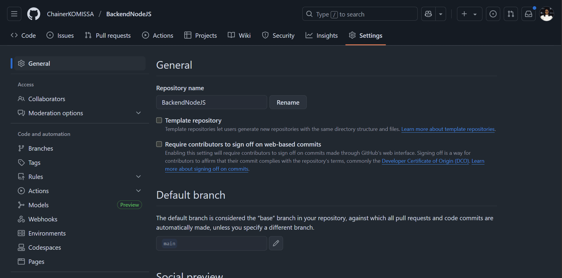 Capture du dépôt GitHub